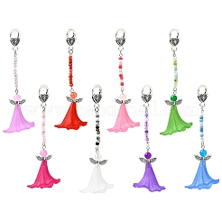 4Pcs Angel Acrylic & Glass Pendant Decorations&nbsp;HJEW-YW00060-01