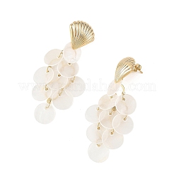 201/304 Stainless Steel & Capiz Shell Stud Earrings&nbsp;EJEW-JE07497
