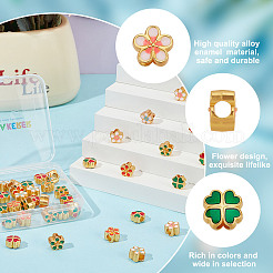 42Pcs 7 Styles Alloy Enamel European Beads&nbsp;ENAM-GO0001-17