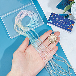 10 Strands Transparent Gradient Color Glass Beads Strands&nbsp;GLAA-SC0002-04A