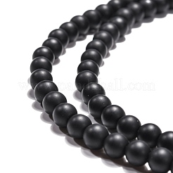 Synthetic Black Stone Beads Strands&nbsp;G-G508-6MM