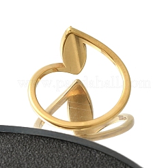 Textured Horse Eye 304 Stainless Steel Finger Ring for Women&nbsp;RJEW-L126-08B-G