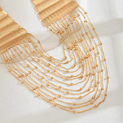 Elegant Brass Geometric Tassel Multi Layered Bib Necklaces for Women's Party Outfit&nbsp;GR3254
