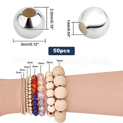 50Pcs 925 Sterling Silver Beads&nbsp;STER-PH0002-17