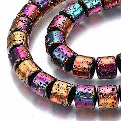 Electroplated Natural Lava Rock Beads Strands&nbsp;G-T114-78