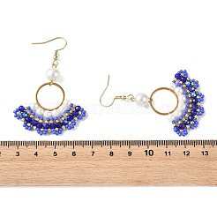 Glass Braided Beads Dangle Earrings&nbsp;EJEW-MZ00747-03