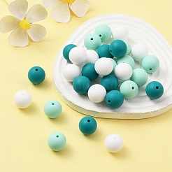30Pcs 3 Colors Silicone Beads Round Rubber Bead 15MM Loose Spacer Beads for DIY Supplies Jewelry Keychain Making&nbsp;SIL-FS0001-01E