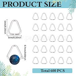 600Pcs 304 Stainless Steel Triangle Rings&nbsp;STAS-ME0001-85
