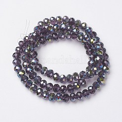 Electroplate Transparent Glass Beads Strands&nbsp;EGLA-A034-T2mm-S07