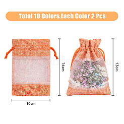 20Pcs 10 Colors Linen Pouches&nbsp;ABAG-HY0001-05