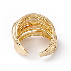Rack Plating Brass Multi Circle Criss Cross Open Cuff Ring for Women&nbsp;RJEW-B043-12