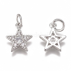 Brass Micro Pave Cubic Zirconia Charms&nbsp;ZIRC-F111-11