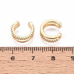 Brass Micro Pave Clear Cubic Zirconia Cuff Earrings&nbsp;EJEW-T047-55G