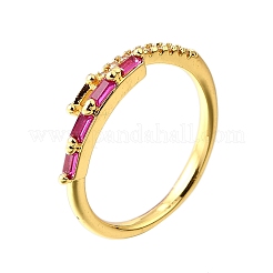Brass Micro Pave Cubic Zirconia Cuff Rings for Women&nbsp;RJEW-H247-03G