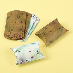 30Pcs 2 Styles Flower Printed Paper Pillow Gift Boxes&nbsp;CON-FS0001-21B