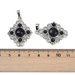 Synthetic Blue Goldstone Pendants&nbsp;G-Z077-01P-14