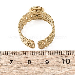 304 Stainless Steel with Glass Cat Eye Cuff Rings for Women&nbsp;RJEW-K309-40B