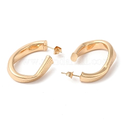 Brass Twist Oval Stud Earring Findings&nbsp;EJEW-Q765-06G