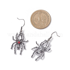 Alloy Rhinestone Spider Dangle Earrings&nbsp;EJEW-JE06655-01