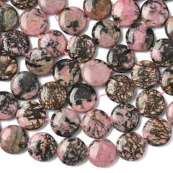 Natural Flat Round Rhodonite Beads Strands&nbsp;G-L246-10