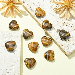 Natural Tiger Eye Heart Palm Stone&nbsp;G-YW0001-53
