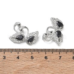 Brass Micro Pave Black Cubic Zirconia Pendants&nbsp;CU-CBA5C42-11P