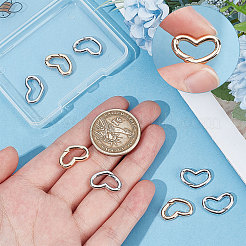 10Pcs 2 Colors Brass Spring Gate Rings&nbsp;KK-BBC0003-88