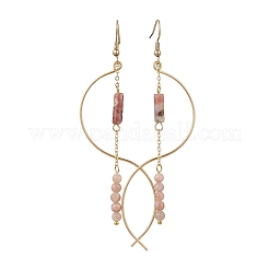 Column Natural Mixed Stone Dangle Earrings&nbsp;EJEW-JE06335