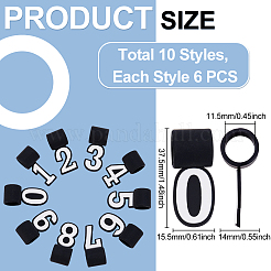 60Pcs 10 Styles Silicone Pendants&nbsp;SIL-UN0001-03