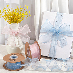20 Yards 2 Colors Polyester Ribbon with Rhinestone&nbsp;OCOR-CY0001-36B