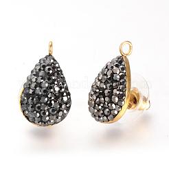 Polymer Clay Rhinestone Stud Earring Findings&nbsp;EJEW-S197-01
