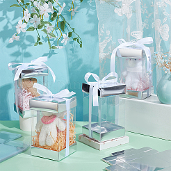 10Pcs Rectangle Clear Plastic Gift Packing Boxes with Paper Top and Bottom&nbsp;CON-WH0099-96A