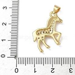 Brass Micro Pave Clear Cubic Zirconia Pendants&nbsp;KK-L257-01G