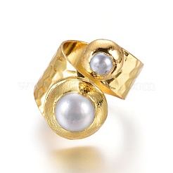 Adjustable Pearl Cuff Finger Rings&nbsp;RJEW-K229-H01