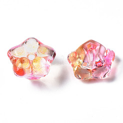 Two Tone Transparent Spray Painted Glass Beads&nbsp;GGLA-S054-011D-01