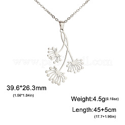 Bohemian 304 Stainless Steel Triple Dandelion Flower Pendant Necklaces for Women&nbsp;WGDACE5-01