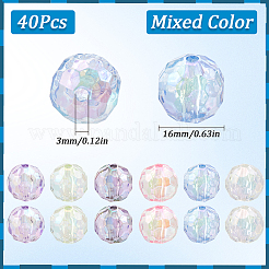 40Pcs Transparent Acrylic Beads&nbsp;MACR-SC0001-54