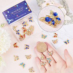 30Pcs 6 Colors Alloy Rhinestone Cabochons&nbsp;MRMJ-SC0001-19