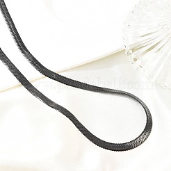 5MM 304 Stainless Steel Flat Snake Chain Necklaces for Women Men&nbsp;NJEW-Z115-05EB