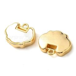 Brass Pave Shell Charms&nbsp;KK-M277-04B-G