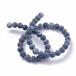 Frosted Natural Weathered Agate Beads Strands&nbsp;G-F367-8mm-05