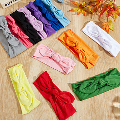26Pcs 13 Colors Polyester Bowknot Elastic Headbands&nbsp;OHAR-GO0001-17