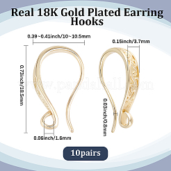 10 Pairs Brass Earring Hooks&nbsp;KK-BBC0025-12B