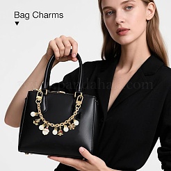 4Pcs 4 Styles Alloy Rhinestone with Acrylic Pearl Bead Charm Cable Chain Bag Decorative Chains&nbsp;HJEW-FS00060-02
