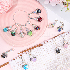 Angel Resin Rhinestone Pendant Locking Stitch Markers&nbsp;HJEW-SC00088