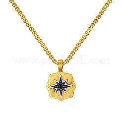 304 Stainless Steel Octagram Star Pendant Necklaces for Unisex&nbsp;WGEC4FF-02