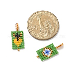 2Pcs 2 Styles Glass Seed Beaded Pendants&nbsp;PALLOY-MZ00910