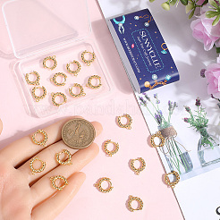 24Pcs Brass Hoop Earring Findings with Latch Back Closure&nbsp;FIND-SC0012-47
