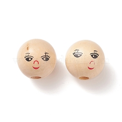 (Defective Closeout Sale: Printed Crooked and Crack) Printed Natural Wood European Beads&nbsp;WOOD-XCP0001-70