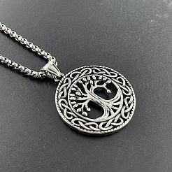 Tree of Life Hollow Tree of Life Pendant 304 Stainless Steel Punk Necklace Jewelry&nbsp;HL3986